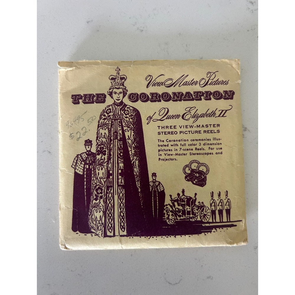 Vintage View-Master The Coronation of Queen Elizabeth II 1953 2 Reels 405 407